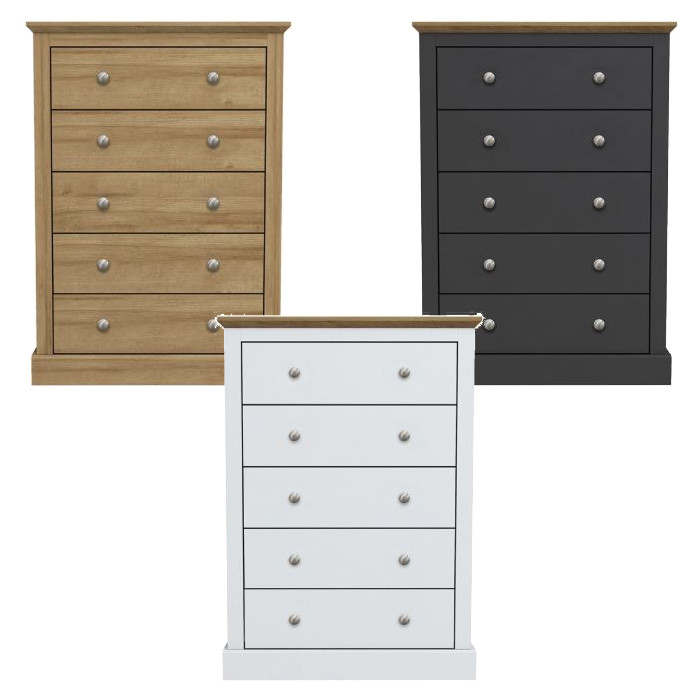 Devon Bedroom 5 Drawer Chest