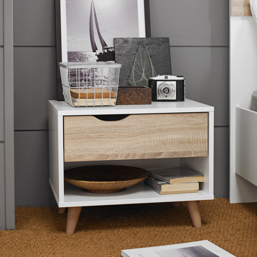 Stockholm Bedroom 1 Drawer Bedside Cabinet