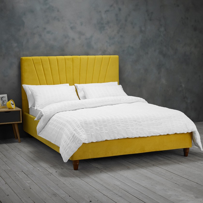 Lexie Mustard Double Bed