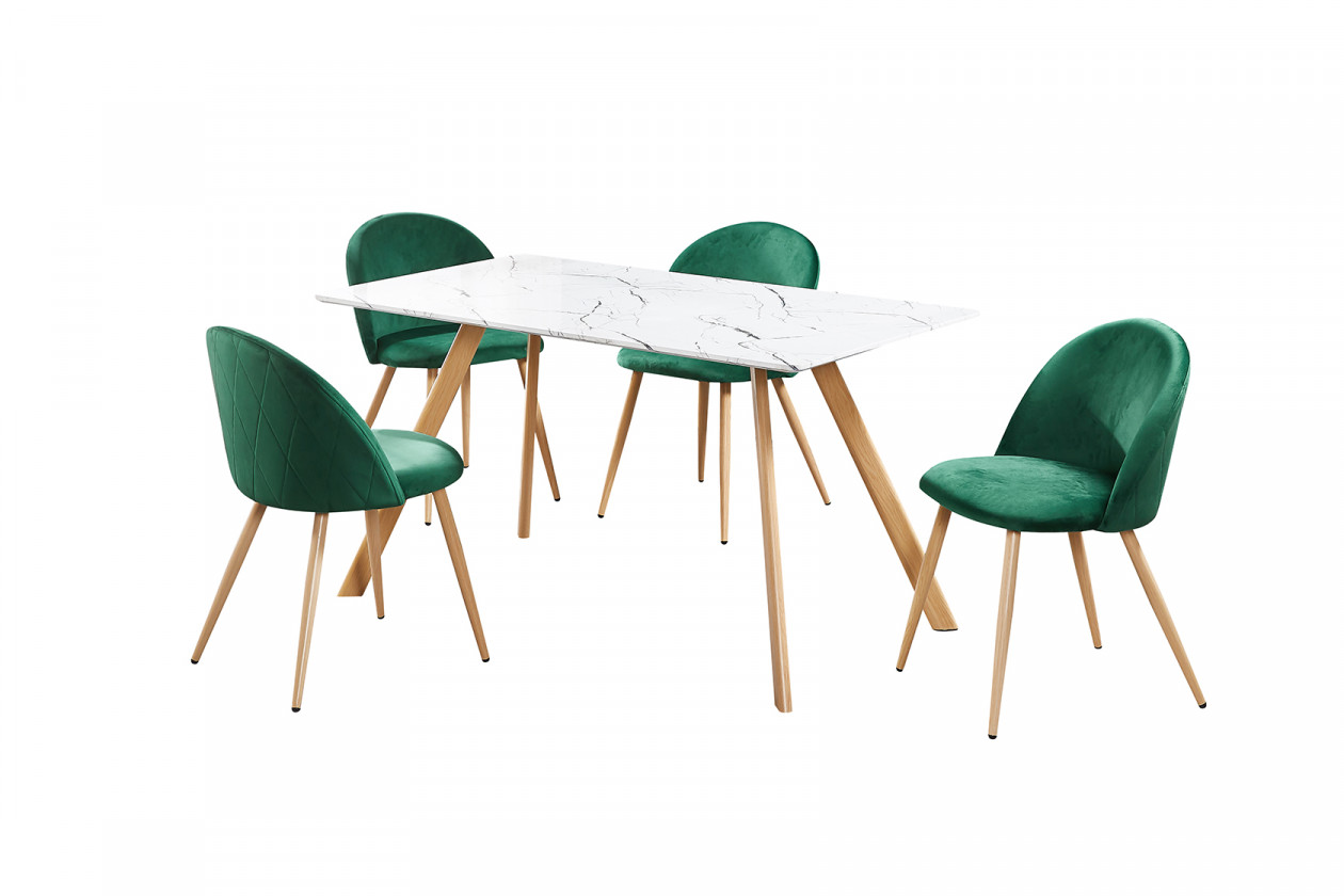 Venice Dining Table Green Chairs